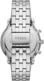 Fossil Neutra Chronograph Blue Dial Silver Steel Strap Watch for Men - FS6025