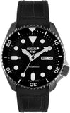 Seiko 5 Sport Automatic Black Dial Black Silicone Strap Watch For Men - SRPD65K3