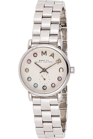 Marc Jacobs Baker Dexter White Dial Silver Steel Strap Watch for Women - MBM3423