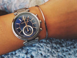 Michael Kors Sawyer Navy Blue Dial Silver Steel Strap Watch for Women - MK6224