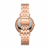 Fossil Jacqueline Analog Moonphase Mother of Pearl White Dial Rose Gold Steel Strap Watch for Women - ES5165