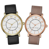 Marc Jacobs Roxy White Dial Black Leather Strap Watch for Women - MJ1532