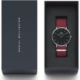 Daniel Wellington Classic Roselyn Black Dial Red NATO Strap Dial Watch For Women - DW00100270