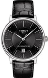 Tissot Carson Premium Powermatic 80 Black Dial Black Leather Strap Watch For Men - T122.407.16.051.00