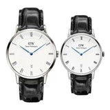 Daniel Wellington Dapper Reading White Dial Black Leather Strap Watch For Men - DW00100108