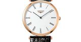 Longines La Grande Classique De Longines White Dial Black Leather Strap Watch for Women - L4.755.1.91.2
