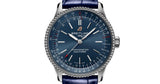 Breitling Navitimer Automatic 35 Blue Dial Blue Leather Strap Watch for Men - A17395161C1P1