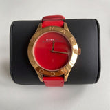 Marc Jacobs Blade Red Dial Red Leather Strap Watch for Women - MBM1210