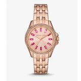 Michael Kors Mini Pilot Quartz Gold Dial Gold Steel Strap Watch For Women - MK7367