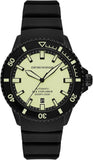 Emporio Armani Sea Explorer Automatic Yellow Dial Black Silicone Strap Watch For Men - AR60085