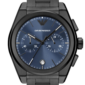 Emporio Armani Analog Chronograph Blue Dial Silver Steel Strap Watch For Men - AR11561