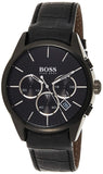 Hugo Boss Onyx Black Dial Black Leather Strap Watch for Men - 1513367