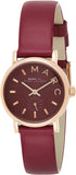 Marc Jacobs Baker Maroon Dial Maroon Leather Strap Watch for Women - MBM1271