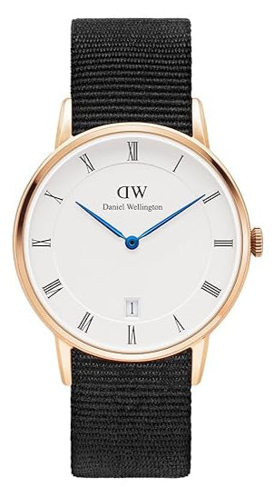 Daniel Wellington Dapper Cornwall White Dial Black Nylon Strap Watch For Men - DW00100261