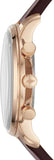 Fossil Goodwin Chronograph White Dial Brown Leather Strap Watch for Men - FS5415