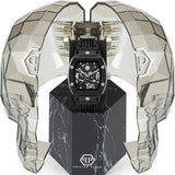 Philipp Plein The Skeleton Black Dial Black Silicone Strap Watch for Men - PWVBA0423