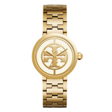 Tory Burch Reva Gold Dial Gold Steel Strap Watch for Women - TBW4025