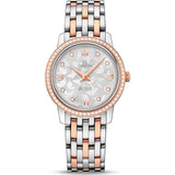 Omega De Ville Prestige Quartz Diamonds Silver Dial Two Tone Steel Strap Watch for Women - 424.25.27.60.52.001