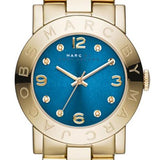 Marc Jacobs Amy Blue Dial Gold Steel Strap Watch for Women - MBM3303