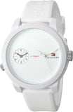 Tommy Hilfiger Denim White Dial White Rubber Strap Watch for Men - 1791324