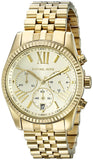 Michael Kors Lexington Chronograph Gold Dial Gold Steel Strap Watch for Women - MK5556