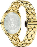 Versace V-Flare Quartz Silver Dial Gold Steel Strap Watch for Women - VEBN00718