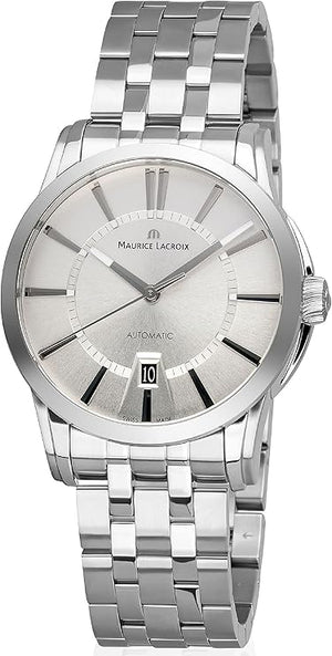 Maurice Lacroix Pontos Date Automatic Silver Dial Silver Steel Strap Watch For Men - PT6148-SS002-130