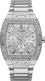 Guess Phoenix Multifunction Crystals Silver Dial Silver Steel Strap Watch For Men - GW0094G1