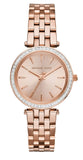 Michael Kors Darci Rose Gold Dial Rose Gold Stainless Steel Strap Watch for Women - MK3366