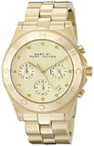 Marc Jacobs Blade Chronograph Gold Dial Gold Steel Strap Watch for Women - MBM3101