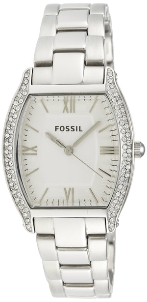 Fossil Wallace Silver Dial Silver Steel Strap Watch for Women - ES3174