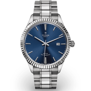 Tudor Style Automatic Blue Dial Silver Steel Strap Watch for Men - M12710-0013