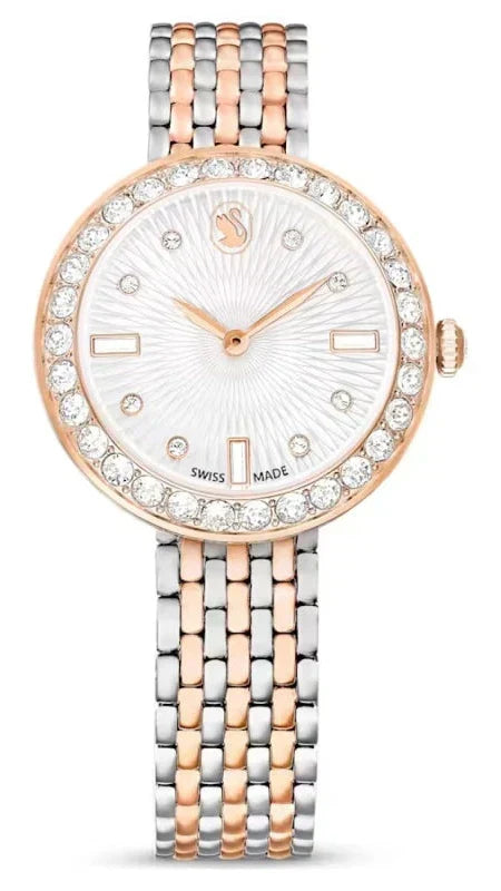 Swarovski Certa Crystals Silver Dial Two Tone Steel Strap Watch for Women - 5672971