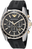 Emporio Armani Sigma Chronograph lack Dial Black Rubber Strap Watch For Men - AR80003