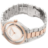 Marc Jacobs Tether Transparent White Dial Two Tone Steel Strap Watch for Women - MBM3436