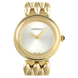Versace V-Flare Quartz Silver Dial Gold Steel Strap Watch for Women - VEBN00718