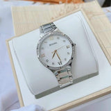 Bulova Crystal Collection Mother of Pearl Dial Silver Steel Strap Watch for Women - 96L263