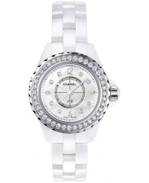 Chanel J12 Quartz Diamonds White Dial White Steel Strap Watch for Women - J12 H3110