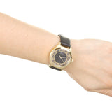 Marc Jacobs Henry Skeleton Black Dial Black Leather Strap Watch for Women - MBM1340