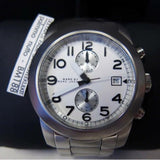 Marc Jacobs Larry Chronograph White Dial Silver Steel Strap Watch for Men - MBM5030