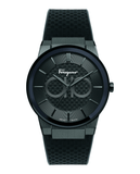 Salvatore Ferragamo Sapphire Black Dial Black Rubber Strap Watch for Men - SFHP00320