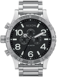 Nixon 51-30 Chrono Black Dial Silver Steel Strap Watch for Men - A083-000