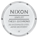 Nixon 51-30 Chrono Silver Dial Silver Steel Strap Watch for Men - A083-488