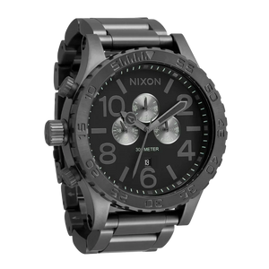Nixon 51-30 Chronograph Grey Dial Grey Steel Strap Watch for Men - A083-1062