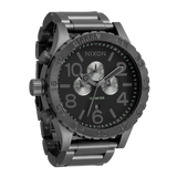 Nixon 51-30 Chronograph Grey Dial Grey Steel Strap Watch for Men - A083-1062
