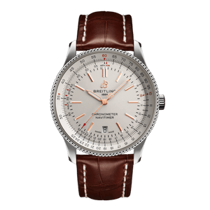 Breitling Navitimer 1 Automatic 41mm White Dial Brown Leather Strap Mens Watch - U17326241G1P2