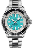 Breitling Superocean Automatic 44mm Turquoise Dial Silver Steel Strap Watch for Men - A17376211L2A1