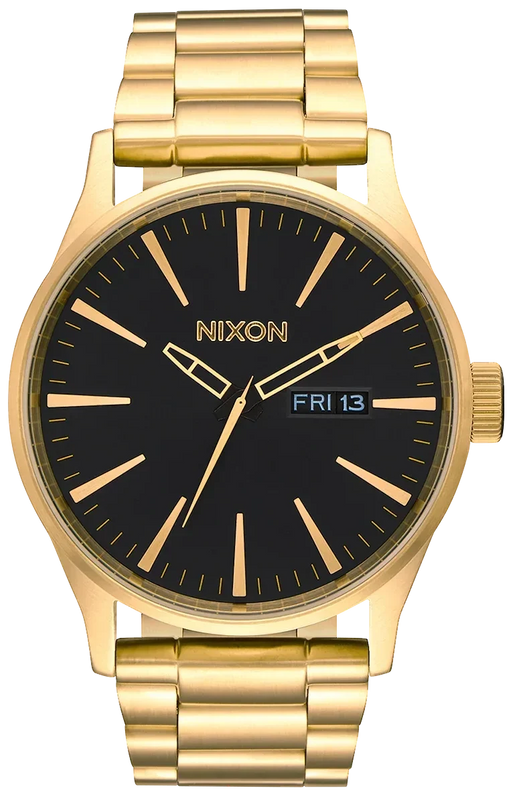 Nixon Sentry Black Dial Gold Steel Strap Watch for Men - A356-510