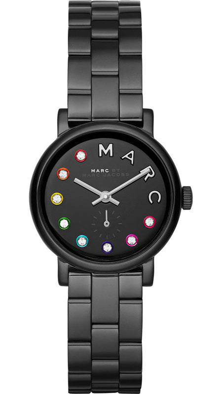 Marc Jacobs Baker Black Dial Black Steel Strap Watch for Women - MBM3425
