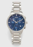 Hugo Boss Dapper Chronograph Blue Dial Silver Steel Strap Watch For Men - 1513927